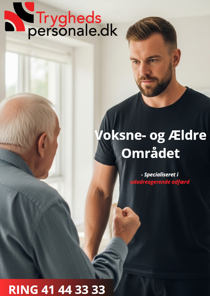 Professionel vikar i samtale med ældre borger - specialiseret i udadreagerende adfærd